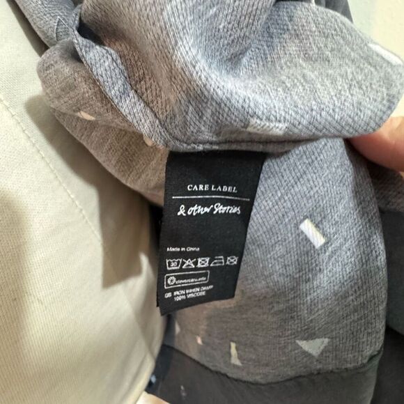 & OTHER STORIES dress | gray wrap dress print | size 10 - Picture 10 of 14